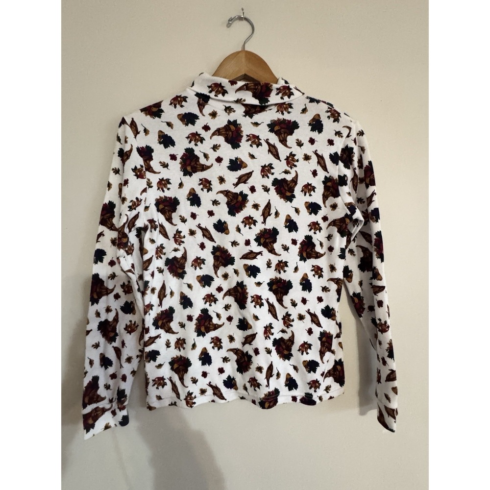 Fall Patterned Turtle Neck 90s 80s 00s Cornucopia Thanksgiving Vintage Small